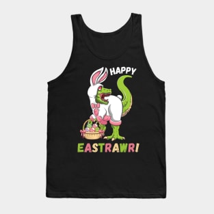 Funny Easter Happy Eastrawr Dinosaur Tank Top